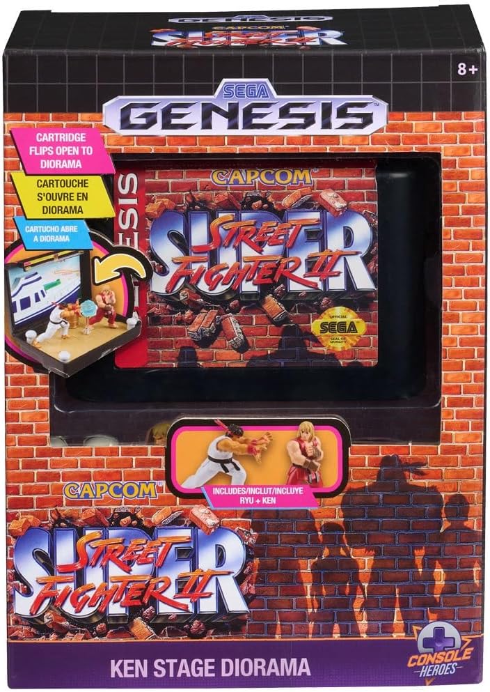 Street Fighter II Sega Genesis Console Heroes Ken Stage Diorama Mini Diorama