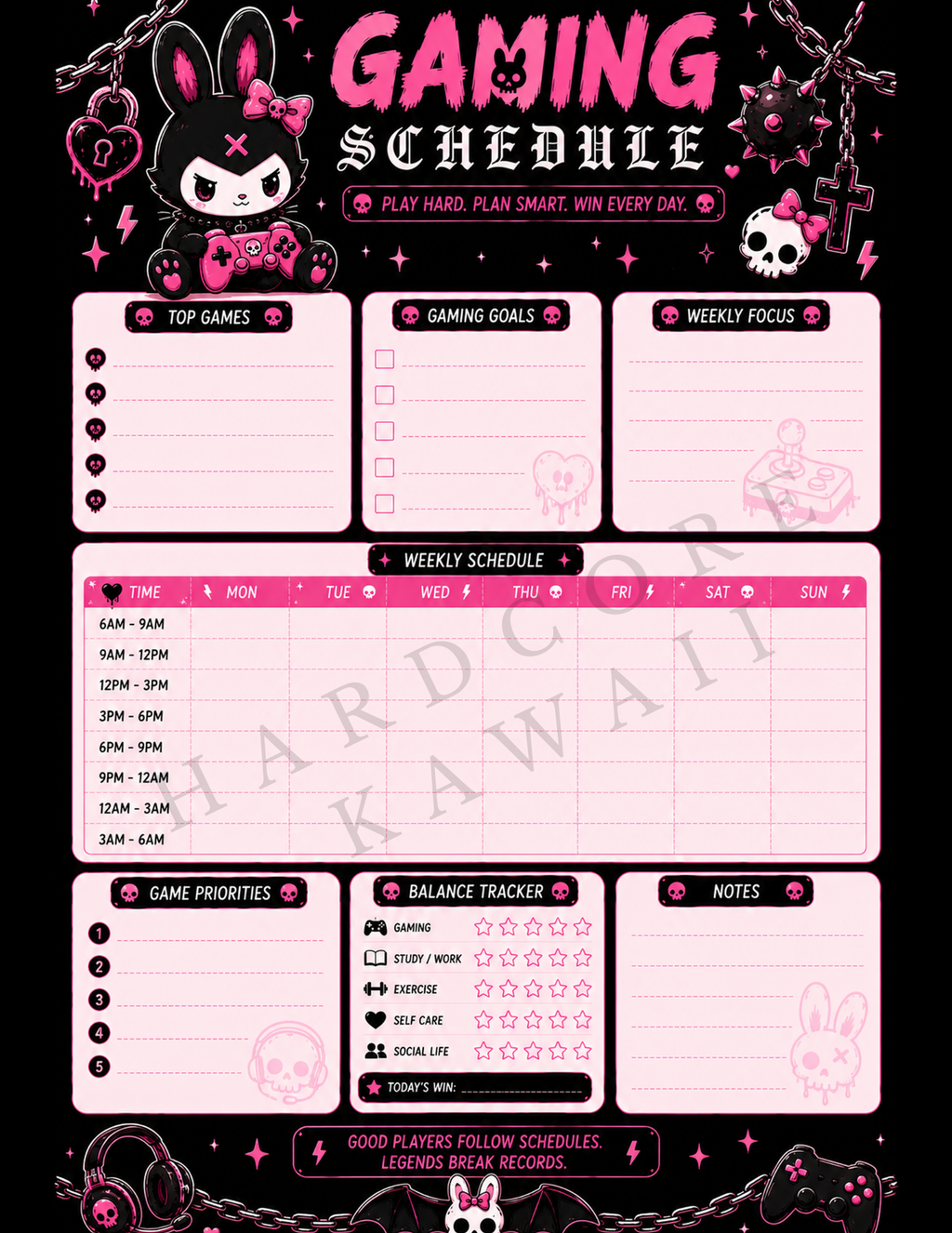 Hardcore Kawaii Digital Planner Bundle Printable
