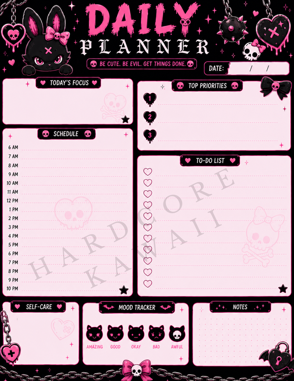 Hardcore Kawaii Digital Planner Bundle Printable