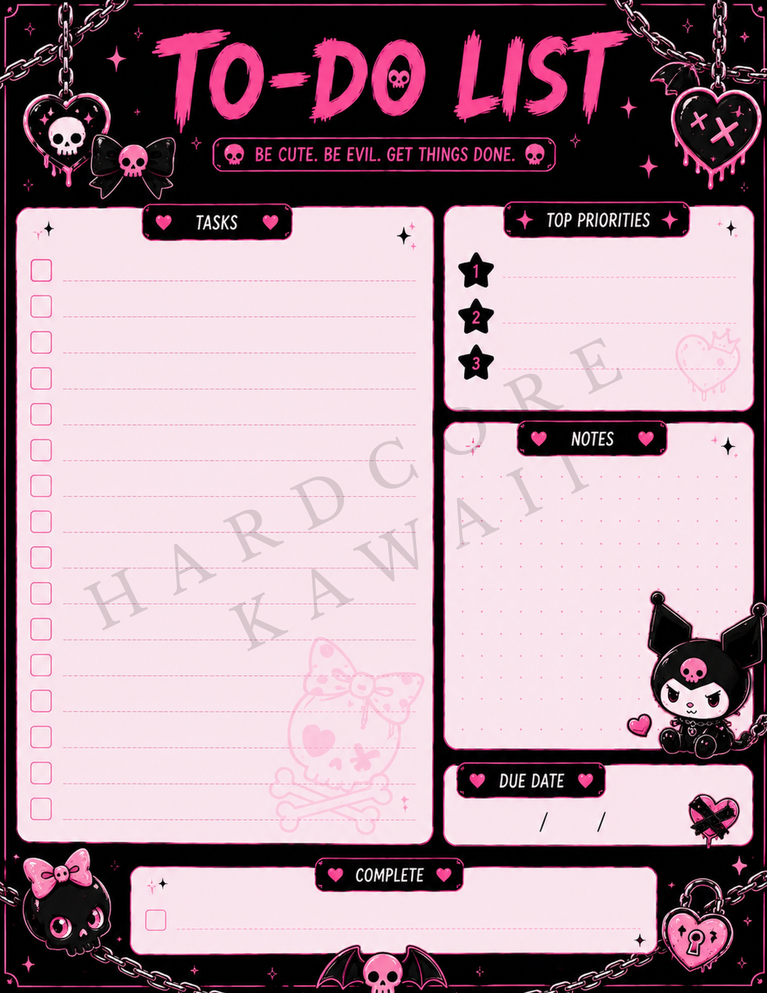 Hardcore Kawaii Digital Planner Bundle Printable