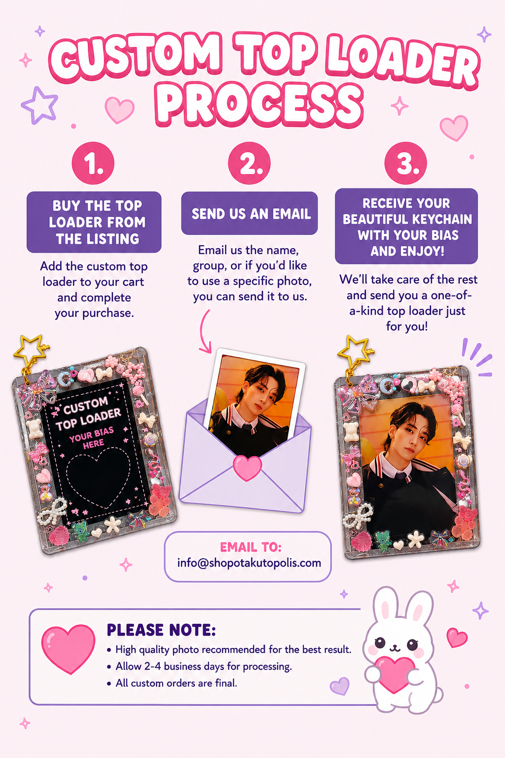 Custom Decoden Top Loader Keychain / K- Pop Photocard Holder