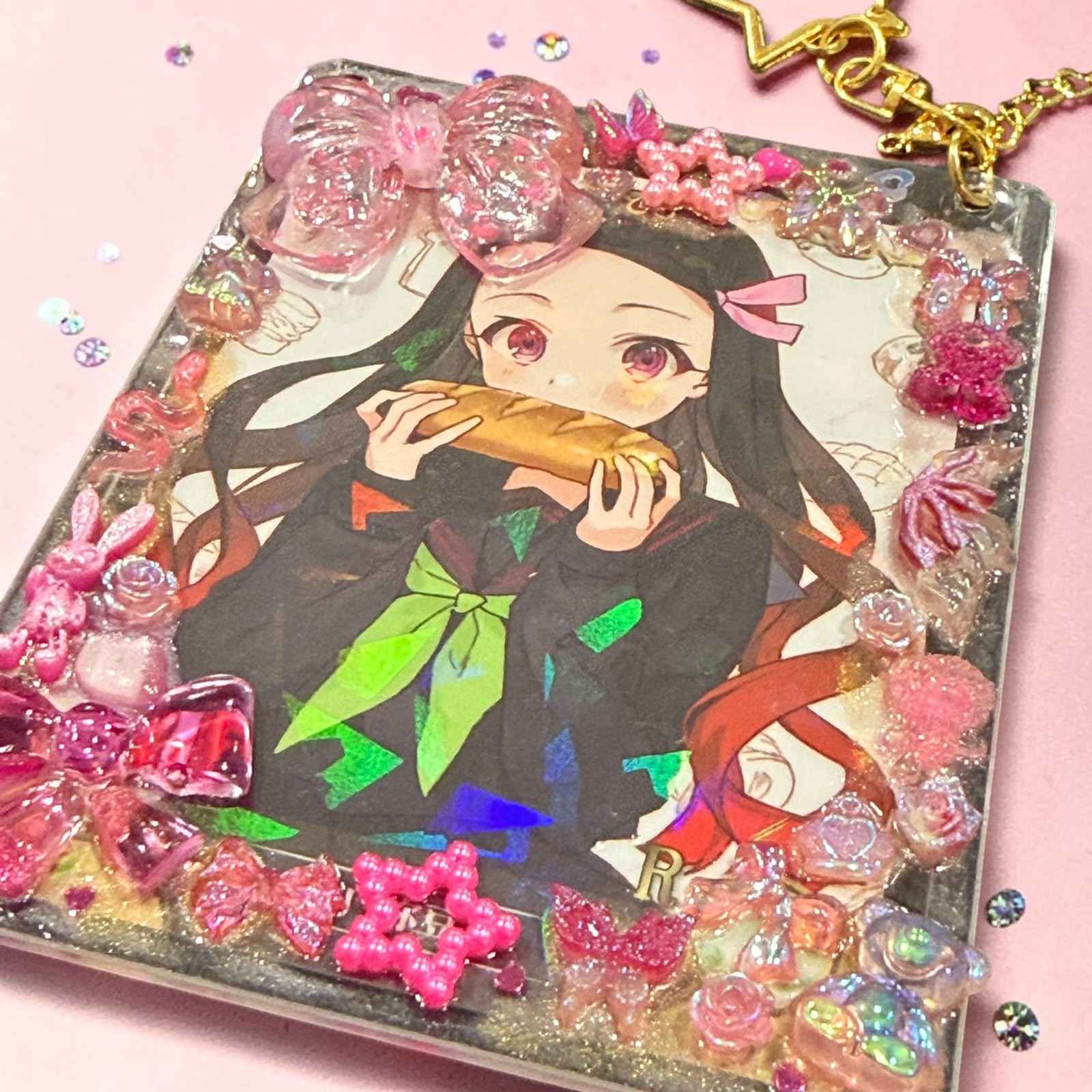 Resin Anime Top Loader Keychain: Demon Photocard Holder Bag Charm