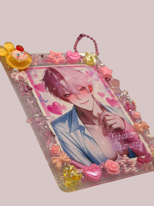 Anime Cute Boy Top Loader Keychain: husbando Photocard Holder Bag Charm