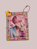 Anime Cute Boy Top Loader Keychain: husbando Photocard Holder Bag Charm