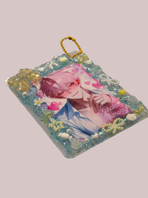 Anime Cute Boy Top Loader Keychain: husbando Photocard Holder Bag Charm