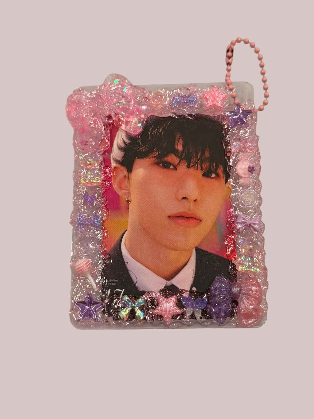 Resin K-Pop Top Loader Keychain: Boy Band Photocard Holder Bag Charm