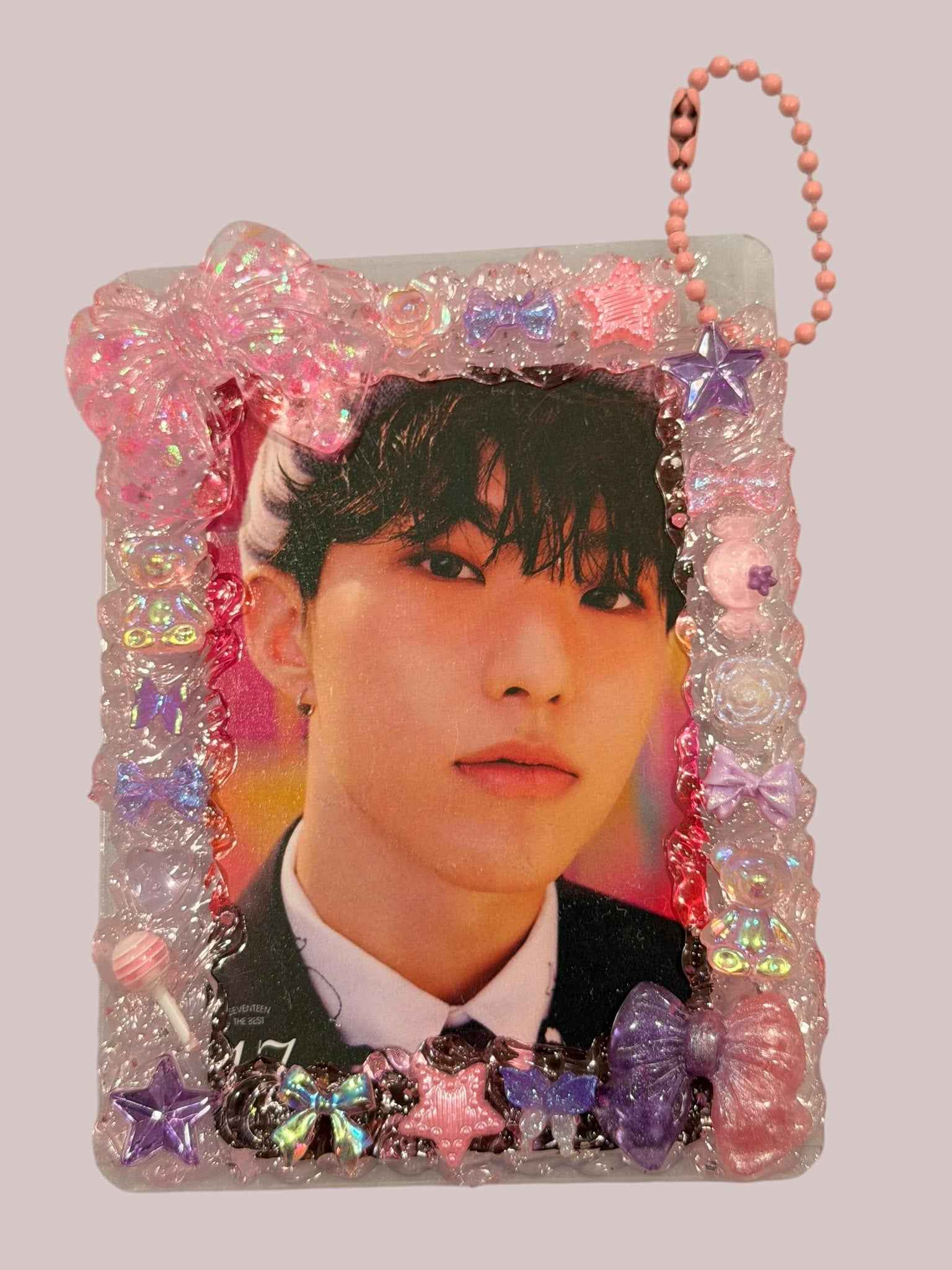 Resin K-Pop Top Loader Keychain: Boy Band Photocard Holder Bag Charm